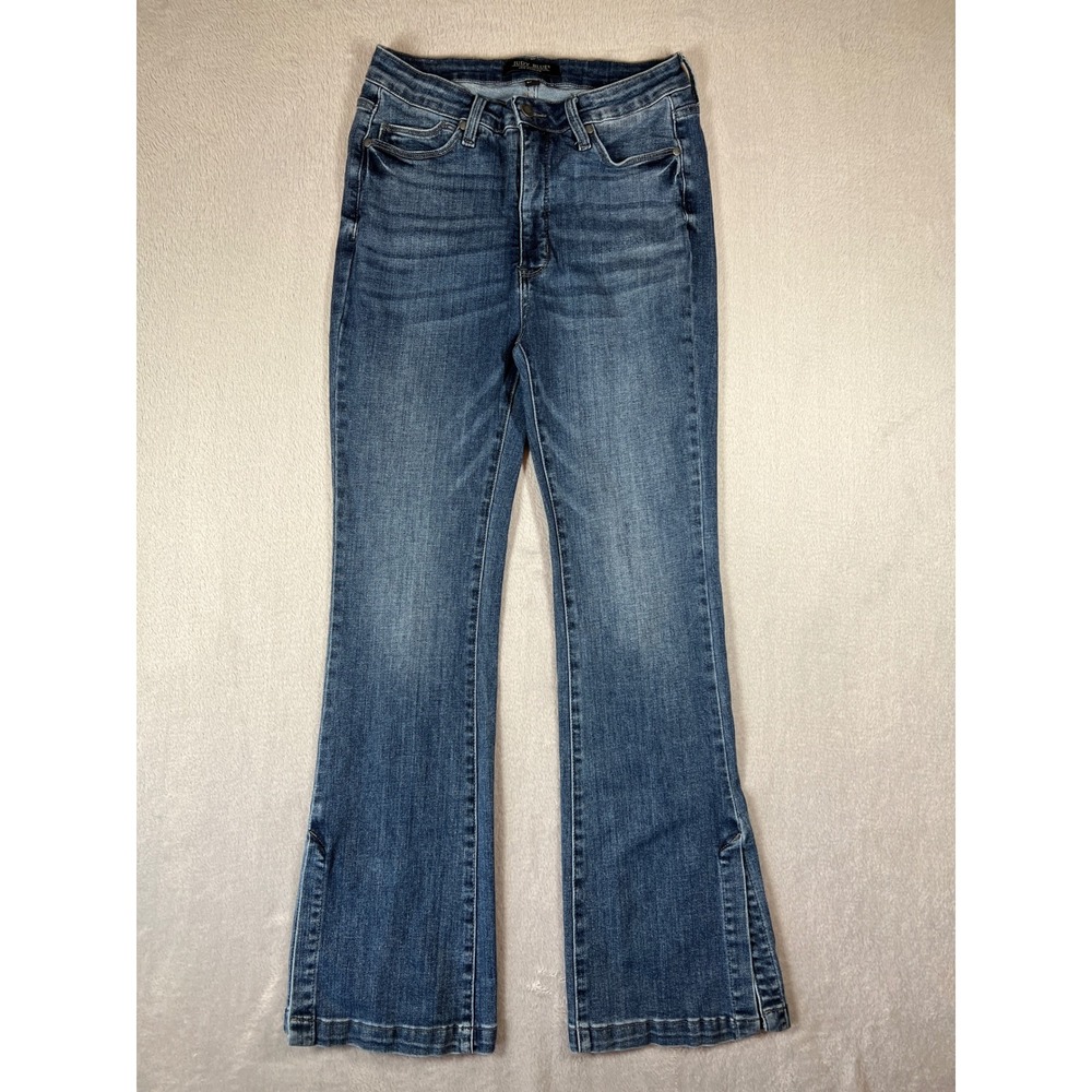 Judy Blue High Waist Side Slit Flare Jeans Medium‎ Wash Size 11/30